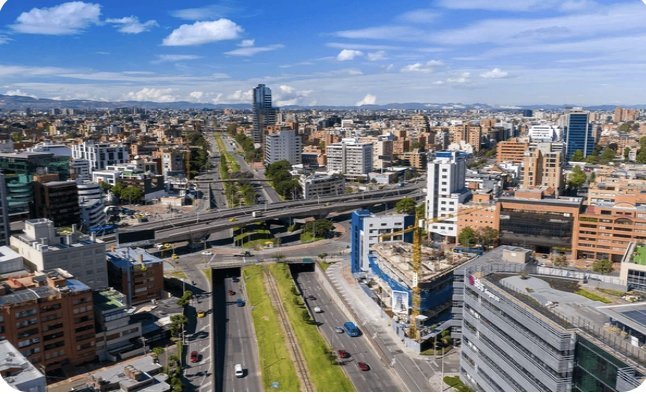 Vista aérea de Bogotá capturada con drone